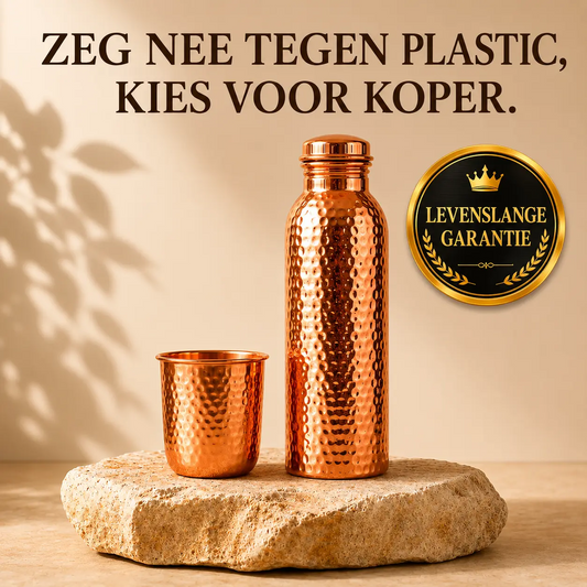 Alma Pure™ – Koperen Waterfles • Natuurlijk Gezuiverd Water • Plasticvrij